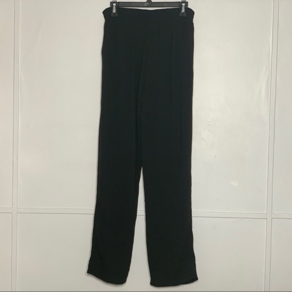 Mustard Seed Black Satin Self-Tie Cropped Women's Pants